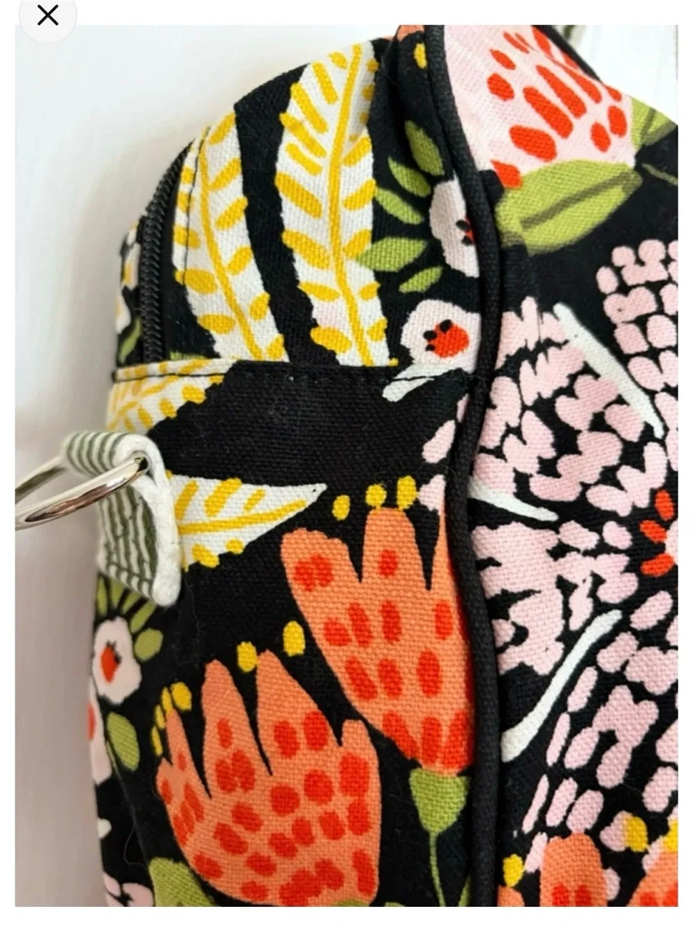 Thirty-One Floral Weekend Travel Bag in Black, Orange & Green